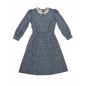 Andrea‎ Gayle Floral Lace Collar Dress Sz 12 Cottagecore Grannycore Clean Girl